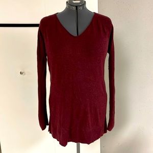 Loft Raglan Tunic Sweater in Burgundy